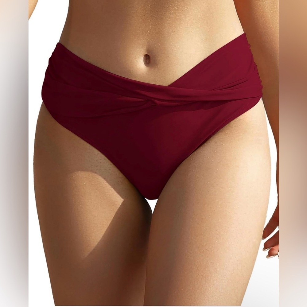 NWT SHEKINI Women's Bikini Bottom Twist Front Cheeky Ruched   Size XL